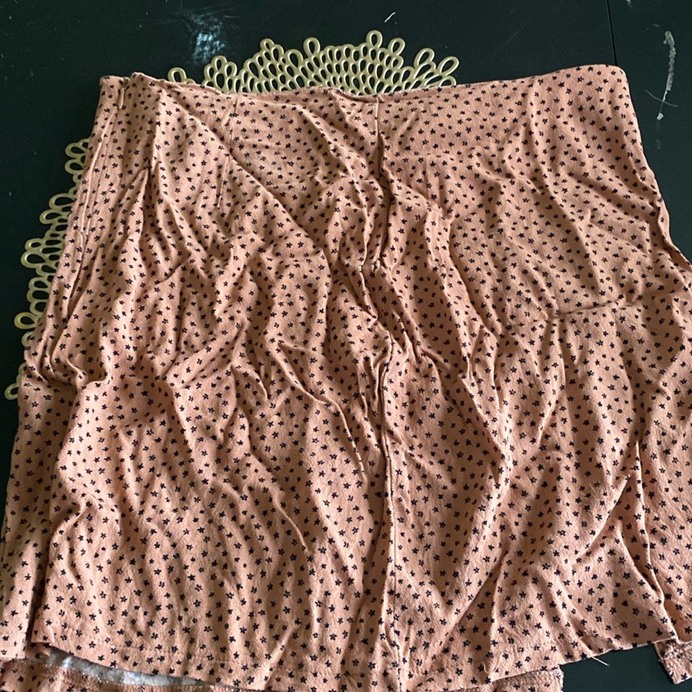 Coral brown flower skirt